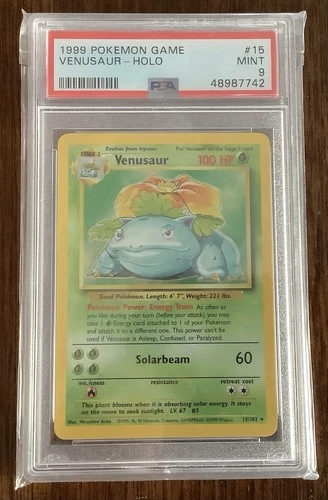 1999 Pokemon Base Set Venusaur Holo Rare #15 PSA 9 MINT