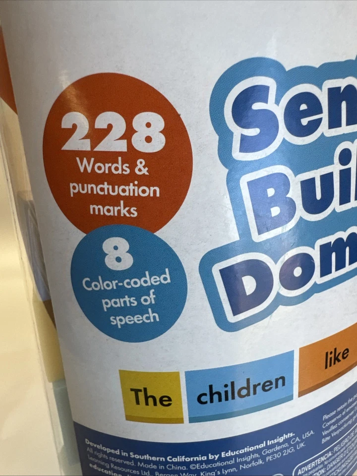 Educational Insights Sentence Building 多米诺骨牌 6 岁以上 228 字和标点符号 — 第 2/4 张图片