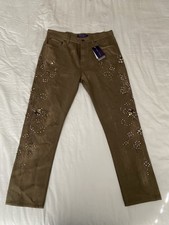 PURPLE LABEL Embellished 750 Straight Ankle Jean Ralph Lauren Collection Size 31