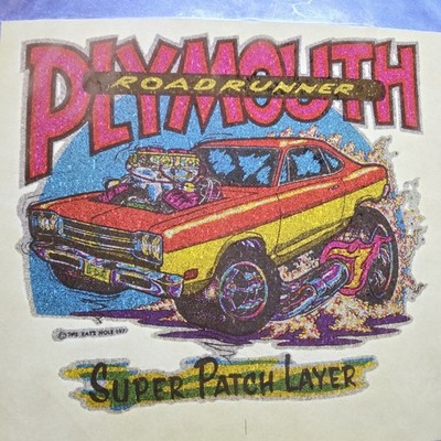 Vtg 1977 Plymouth Roadrunner Iron-On Transfer Porter's Roach Rats Hole Art