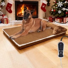 Heated Dog Bed for Dogs 40x27 inches, Indoor Dog Couch Heated Pet Bed, Large