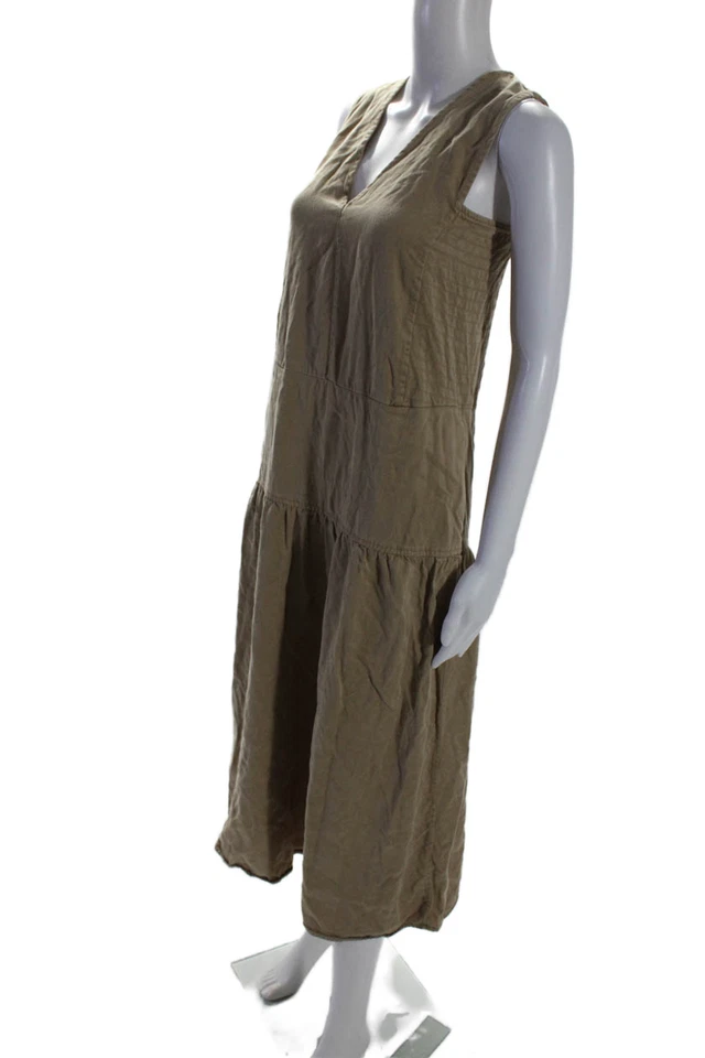 Everlane Womens Two Pocket V-Neck Sleeveless Pullover Maxi Dress Beige Size XS - Image 2 of 4