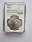 SILVER 1923 MS64 PEACE DOLLAR GRADED NGC 1$ 90% P MINT AG COIN