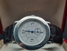 Must de Cartier Ronde Solid Silver Dress Watch Quartz 1815 Working