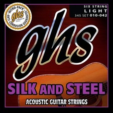 GHS Strings 345 Silk And Steel, Silver-Plated Copper Acoustic Guitar Strings,...