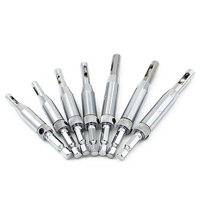 Door 7pcs Self-centering Hinge Hole Opening Drill Bit Twist Wood Carpenter Kit #