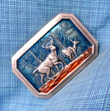 Deer Buck Doe Belt Buckle Hunter Sportsman LE Nature Vtg 70s TGABC .QRT212