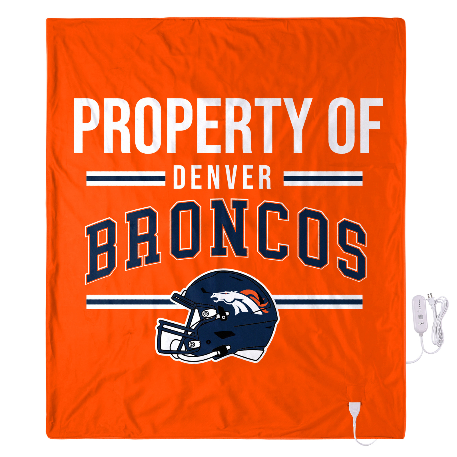 Эксклюзивное одеяло FOCO NFL Devner Broncos с подогревом, 50x60