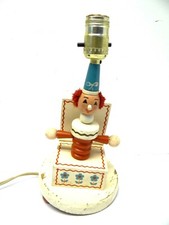 Vintage Working Jack in the Box Wood Block Painted Table Light Decorative Lamp