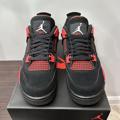 Air Jordan 4 Gブラック/レッド スニーカー JORDAN BRAND AIR JORDAN 4 RETRO (GS) (ジョーダン ブランド