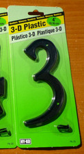 Hy-Ko 4" Black Plastic House Number 3 - PN-29/3