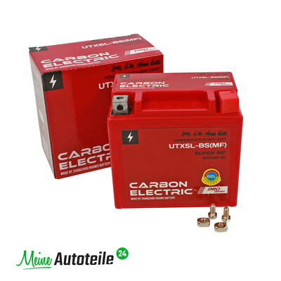 Gel Batterie YTX5L-BS 5AH 12V Carbon Electric Motorrad Roller Quad Motorboot