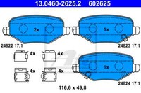 ATE BremsbeläGe Bremsbelegsatz Hinten FüR Fiat Freemont Chrysler Grand Voyager