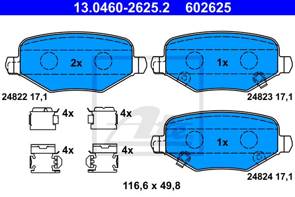 ATE BremsbeläGe Bremsbelegsatz Hinten FüR Fiat Freemont Chrysler Grand Voyager-image
