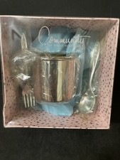 VINTAGE SILVER   COMMUNITY   BABY CUP in BOX with SPOON And FORK