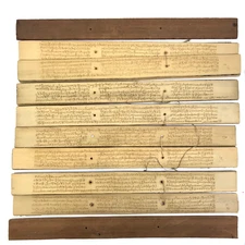 Antique South-Asian Burmese Myanmar Palm Leaf Manuscript - 100 Pages/Leaves