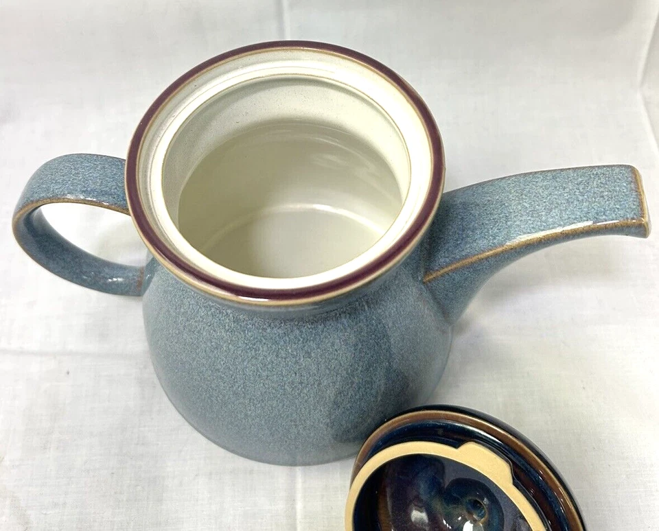 Denby Storm Ceramic Teapot Made in England Stoneware Blue Brown 4 Cup - Image 2 of 4