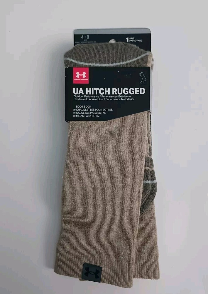TAGS Under Armour Hitch Rugged Cushioned 1 Pair Boot Sock Men's Sz.4-8 Medium