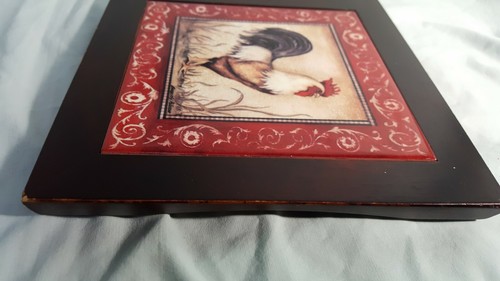 Gallo in piastrelle - arte da parete con cornice - decorazione 8" x 8" - Foto 4 di 6