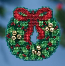 Cross Stitch Kit  Mill Hill 2016 Winter Holiday Jingle Bell Wreath MH18-1632