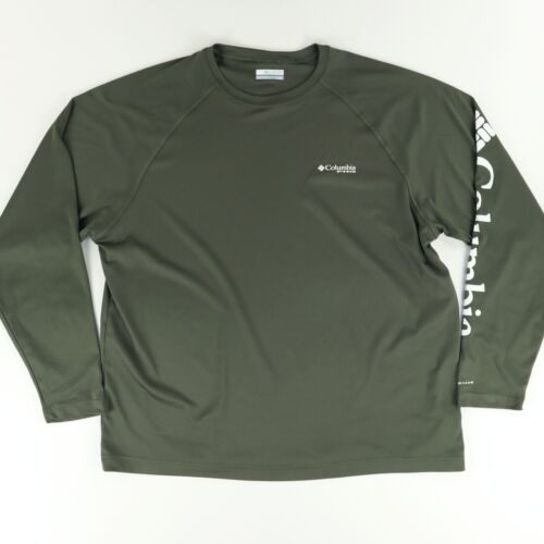 Columbia PHG Hunting Omni-Shade Solid Long Sleeve Shirt Green Men's XL - Afbeelding 1 van 7