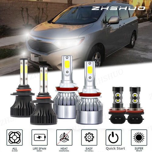 For Nissan Titan 2004-2015 6x Combo LED Headlights High/Low Beam Fog