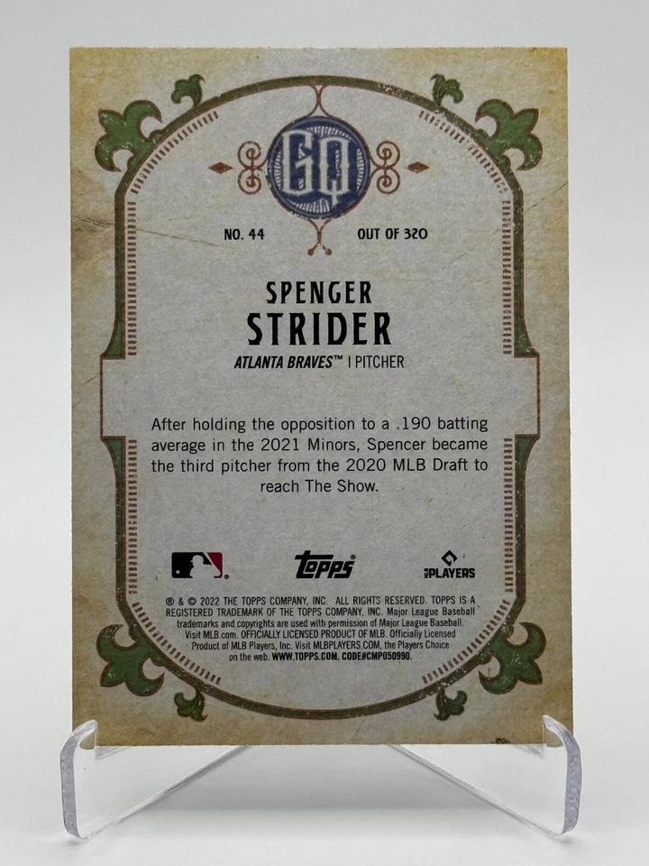 2022 Topps Gypsy Queen #44 SPENCER STRIDER (RC) - Image 2 of 2