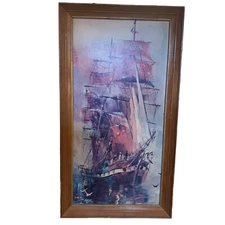 Vintage Wood Framed Wall Art Under Full Sun by Lim 14x26 Frame