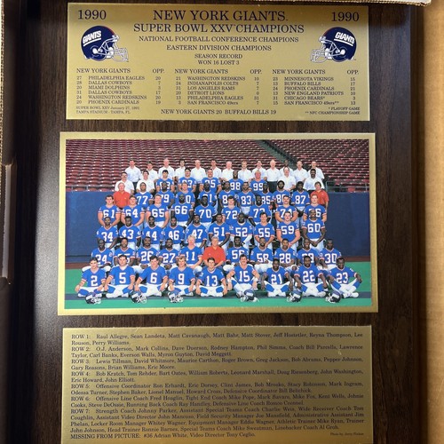 1990 New York Giants Super Bowl XXV Championship Plaque By Healy Awards 1990-new-york-giants-super-bowl-xxv-championship-plaque-by-healy-awards