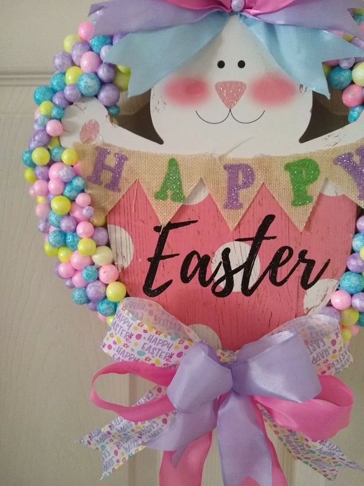 Corona de Pascua hecha a mano de 12". Foto 4 de 4