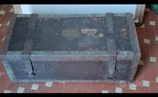 VINTAGE CASSA BAULE DA UFFICIALE MILITARE SECONDA GUERRA MONDIALE
