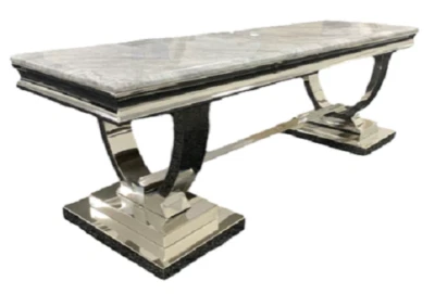 MODERN FL Arianna TV Table with Grey Marble Top, 140 cm long stunning TV stand