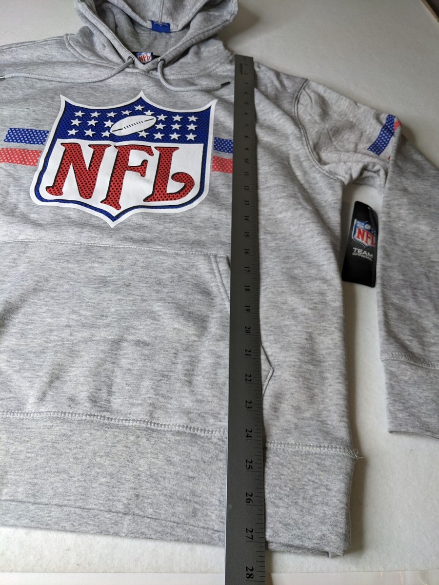 NFL Logo Shield Sweatshirt Mens Medium Gray Hooded pullover Team Apparel  NWT | eBay