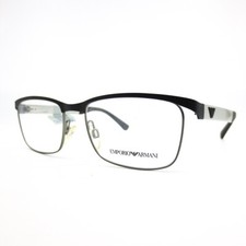 Emporio Armani EA1057 3001 Black Gray Half Rim Metal Eyeglasses 52-17-140