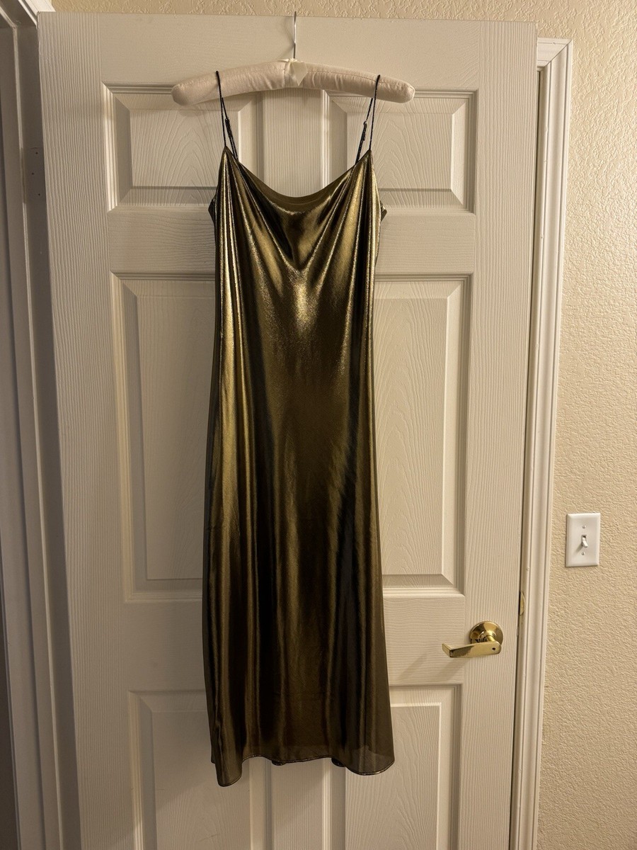 J. Crew Gold Slip Dress Size 0 | eBay