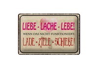 Blechschild Spruch 20X30 Cm Liebe Lache Lebe Schild
