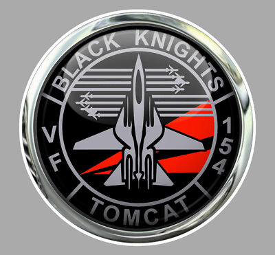 GRUMMAN TOMCAT F14 WAPPEN VF154 BLACK KNIGHTS SQUADRON 12cm FLUGZEUG AUFKLEBER AV091