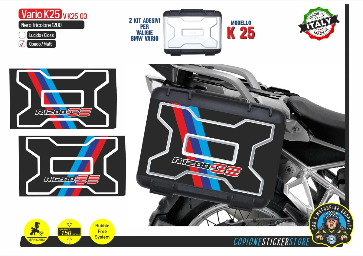 2 Adesivi Valigie Laterali BMW Vario K 25 R 1200 850 800 Black