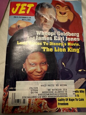 LION KING Whoopi James Earl Jones Racial Black American JET Magazine July 4 1994