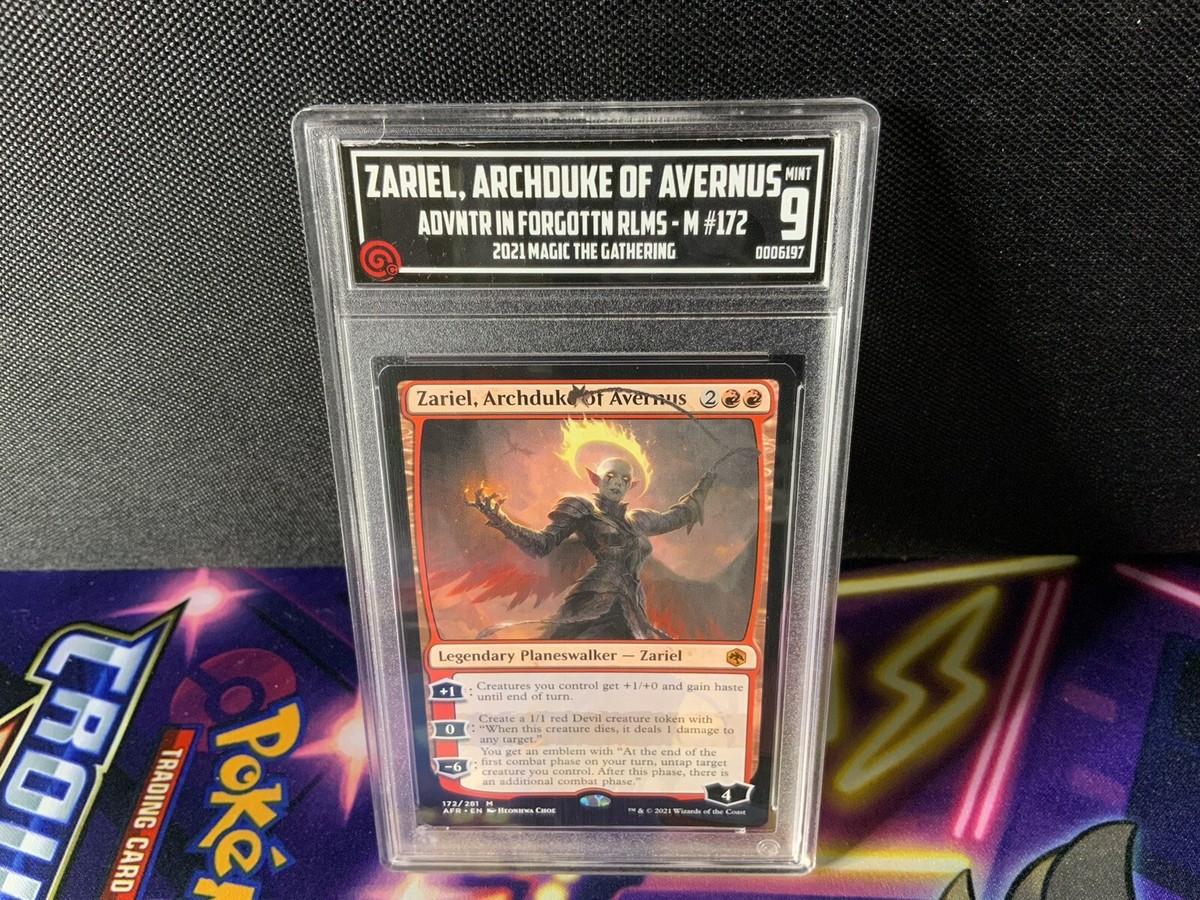 zariel mtg card TCCG 9 NOT PSA Archduke Avernus 285 AFR Magic Gathering Graded Commander! untap target creature you control Zariel, Archduke of Avernus Borderless