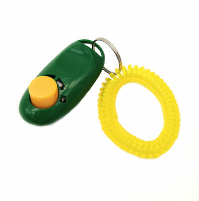 Profi Clicker mit Spiralarmband für Clickertraining, Hundeschulen Premium Klicke
