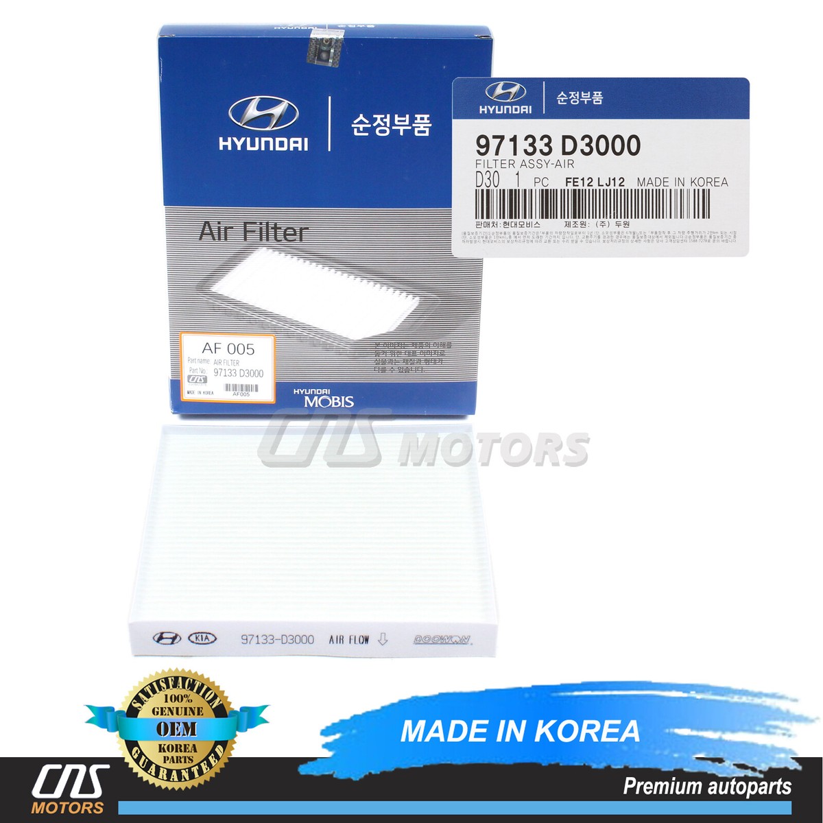 GENUINE Cabin Air Filter for 16-21 Kona Tucson Veloster Soul