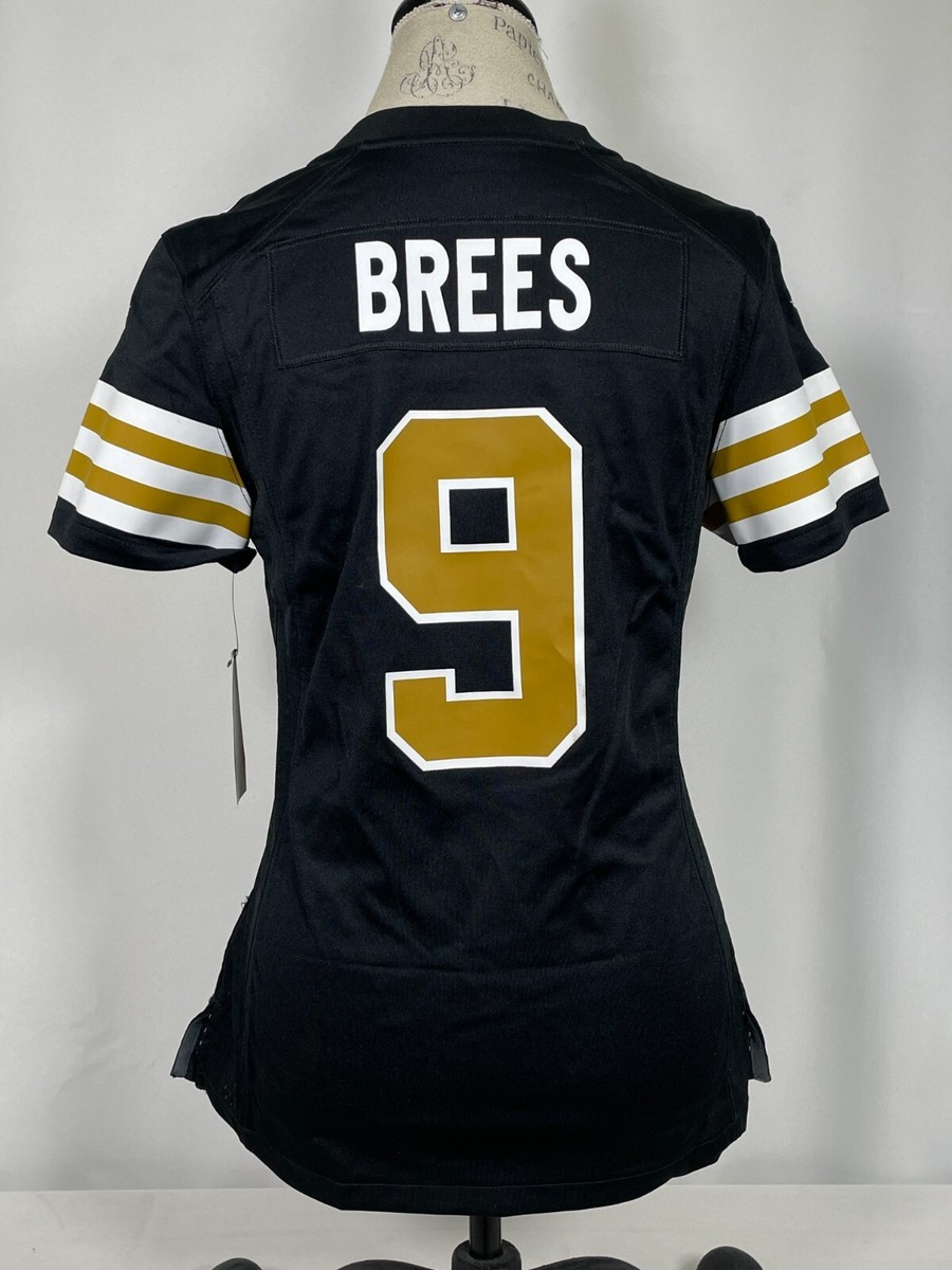 Drew Brees #9 New Orleans Saints NIKE On Field Black Jersey Women's MEDIUM  NWT
