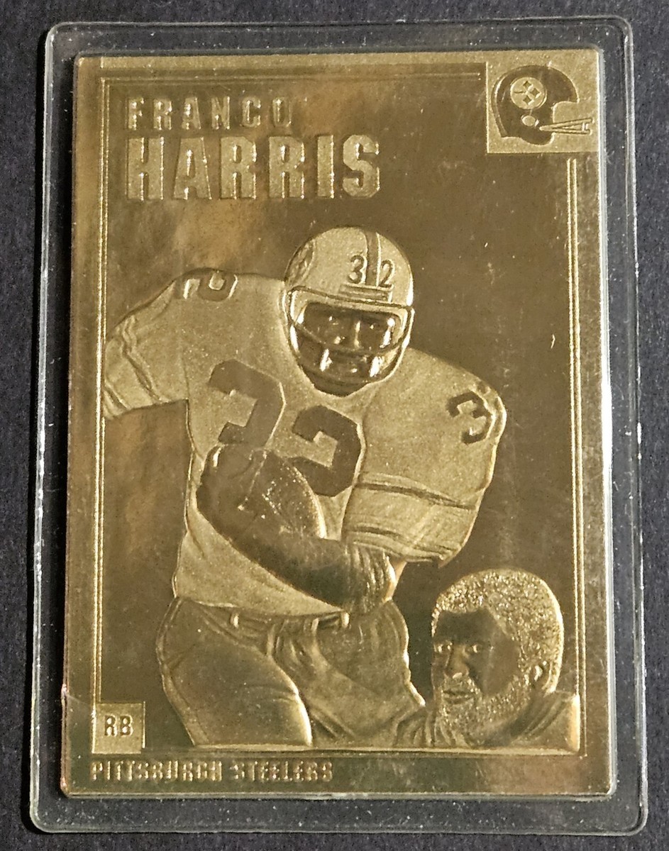 Franco Harris 1990's Danbury Mint Encased 22kt Gold Football Card