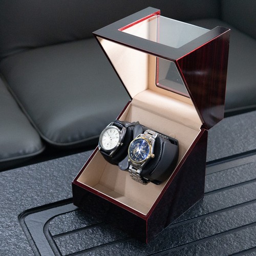 Automatic Rotation 2+0 Watch Box Double Watch Winder Storage Display Case Gift - Picture 22 of 34