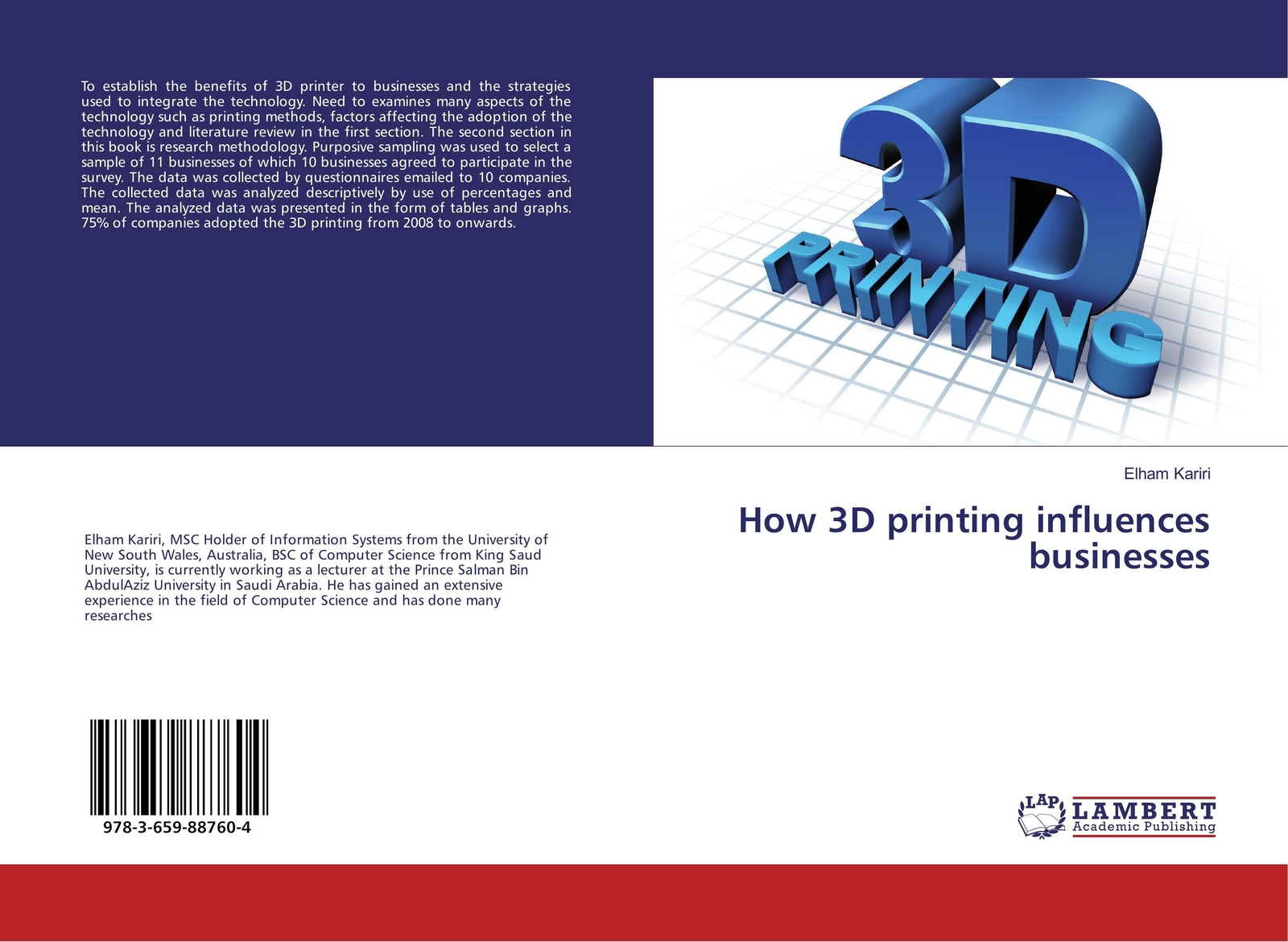 Thumbnail - Elham Kariri | How 3d Printing Influences Businesses | Taschenbuch |
