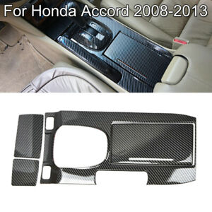 For Honda Accord 2008 2009-2013 Carbon Fiber Console Gear Shift Frame Cover Trim