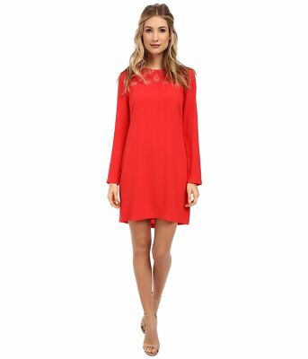 NEW 389 BCBG MAXAZRIA DRESS RED EMILIE RED LACE OPEN BACK XXS XS S 