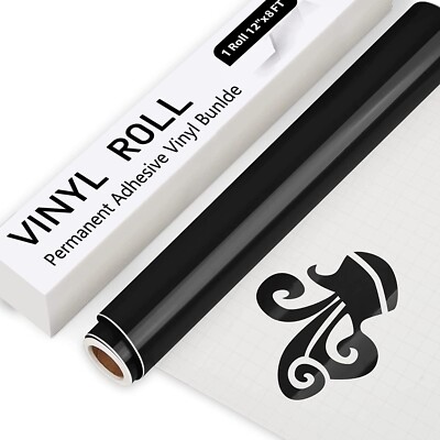 Hochglanzschwarz/Permanent Vinyl Rolle - 30,5x244 cm schwarz Vinyl selbstklebend