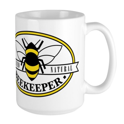 CafePress Certified Natural Beekeep Large Mug (238791937)